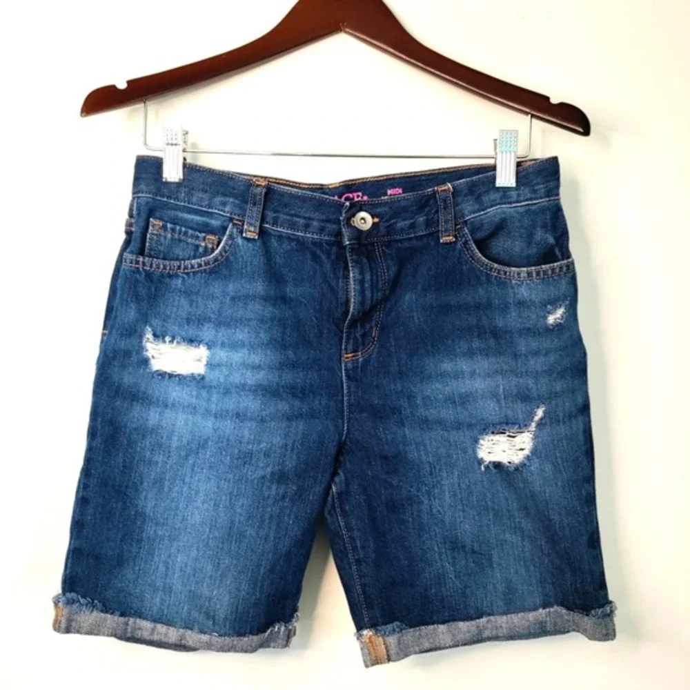 Children's Place Denim Cuffed Midi Mi-Long Distressed Beach Resort Y2K Shorts 16